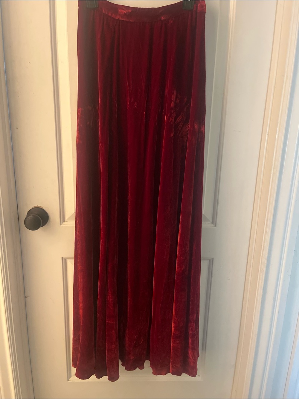 Alice + Olivia Burgundy Velvet Maxi Skirt